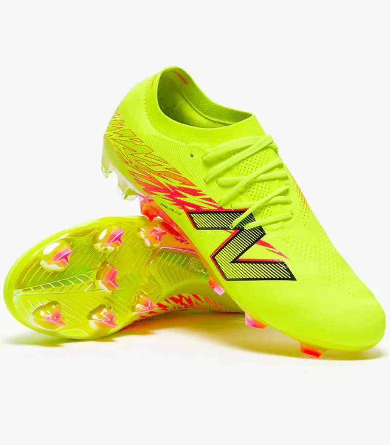 new balance furon V8 football boots in neon yellow and orange