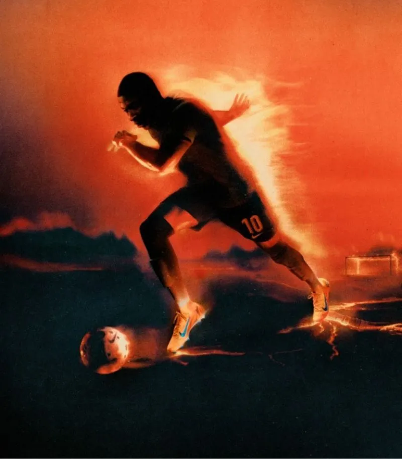 graphic of mbappe wearing his player edition mercurial superfly boots