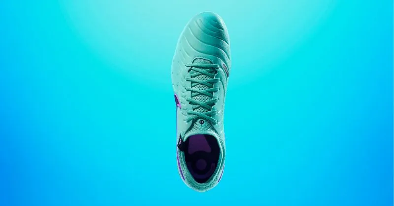 nike tiempo legend 10 football boot peak ready pack top view in light blue