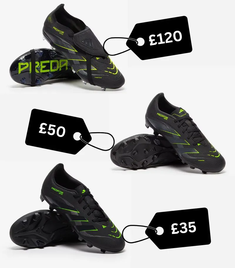 different predator kids boot prices