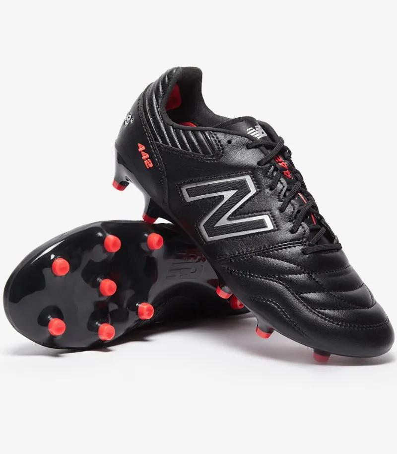 New Balance 442 2.0 Pro in black leather with red and white details 