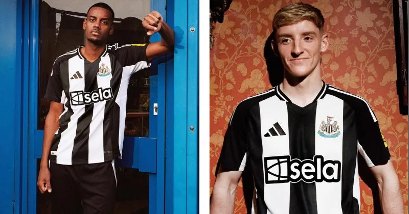 Newcastle home kit, with classic black and white stripes