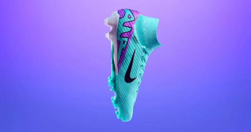nike mercurial superfly 9 football boot peak ready pack side view in light blue