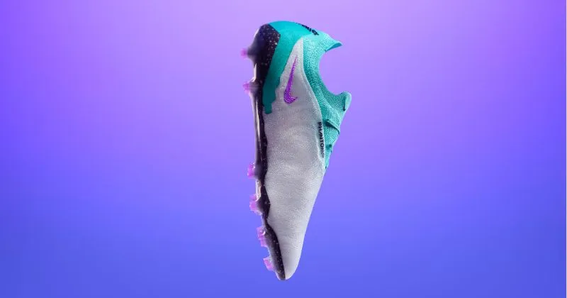 nike phantom gx football boot peak ready pack instep view in light blue