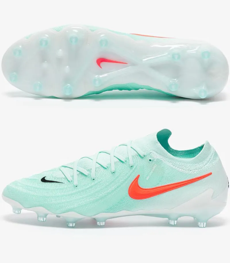 nike phantom gx 3 elite football boots artificial ground model in turquoise/mint with orange details 