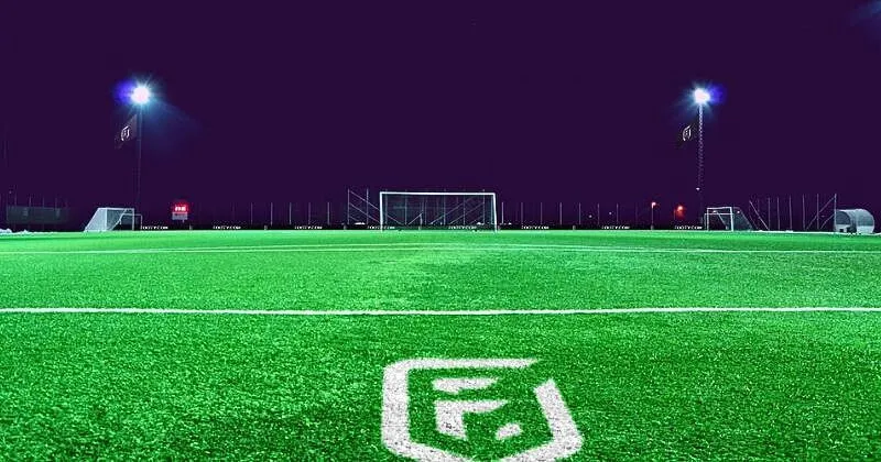 3g artificial grass football pitch with FOOTY.COM brand logo