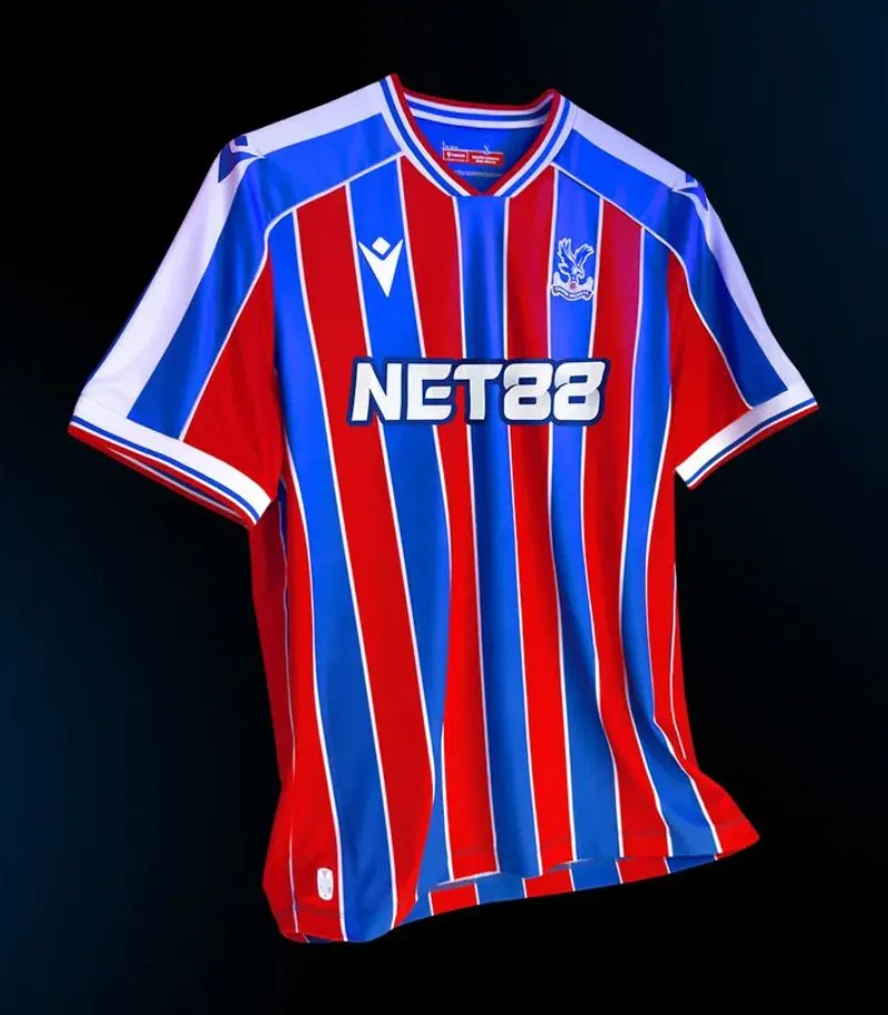 new red and blue striped crystal palace home kit