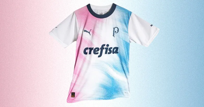 palmeiras 2023-24 special goalkeeper shirt for cancer awareness in white pink and blue