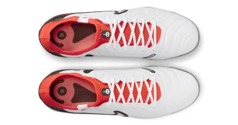 nike tiempo football boots in white birds eye view