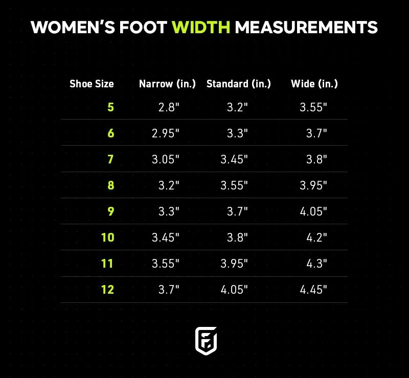 womens foot measurements diagram