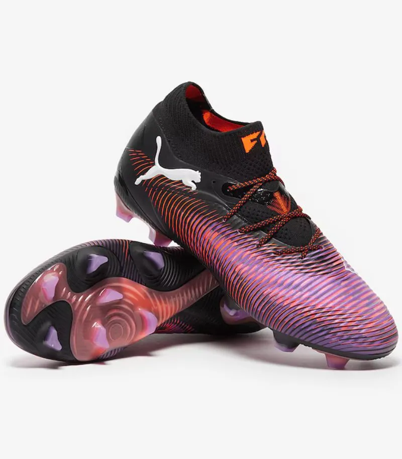 puma future 8 football boots in purple and orange 