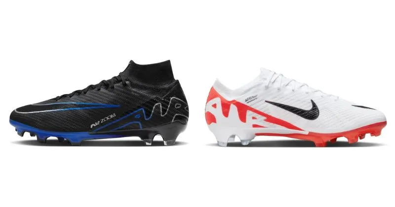 nike mercurial vapor and superfly football boot in black and white