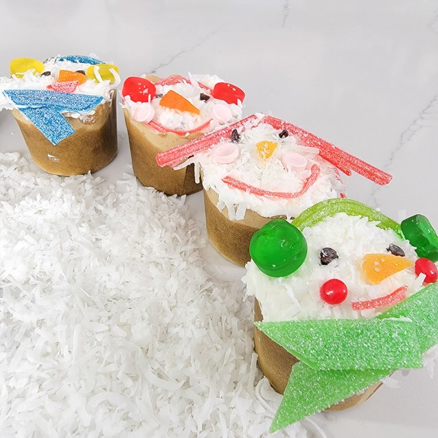 air fryer brownie snowman cupcakes