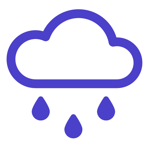 rain cloud with drops icon