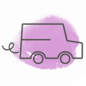 Illustrated icon of a delivery truck