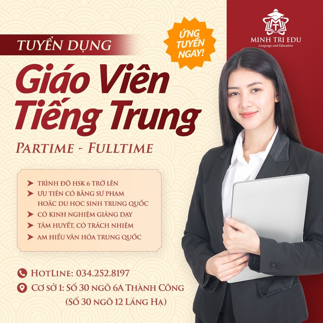 Tuyển dụng Giáo viên Tiếng Trung