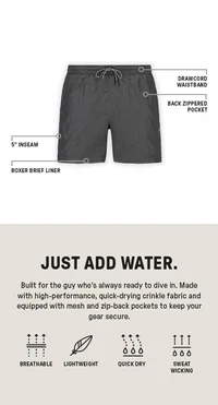 The Lightweight Crinkle Swim Trunk