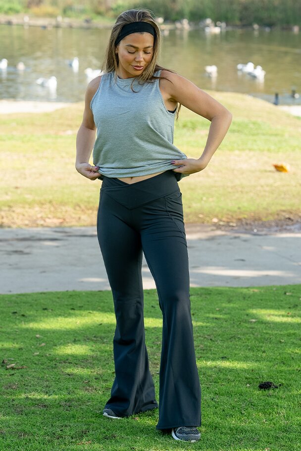 PureLuxe High-Waisted Crossover Flare