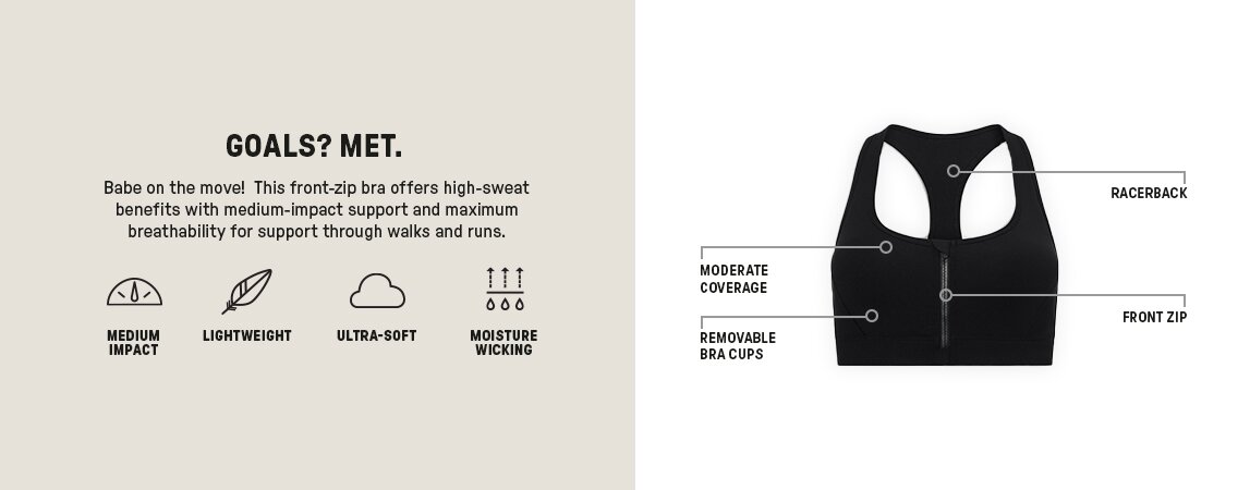 Essential Front Zip Medium Impact Sports Bra