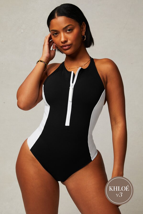 High Tide Zip-Front One-Piece Swimsuit