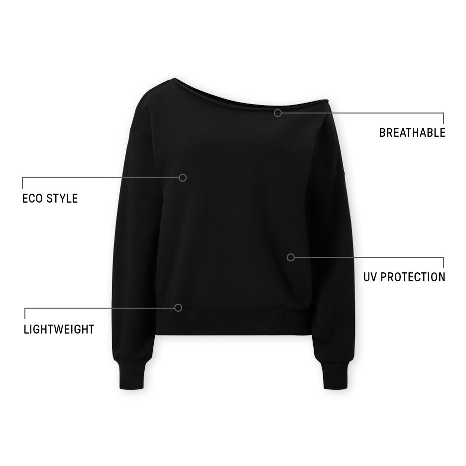 Year Round Terry Off Shoulder Sweatshirt