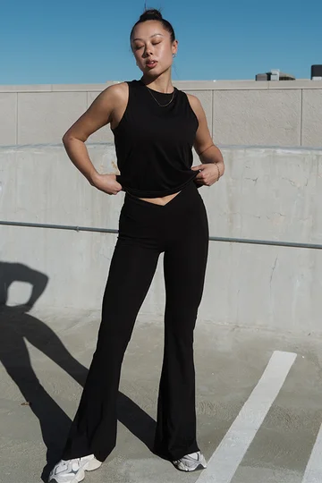PureLuxe High-Waisted Crossover Flare