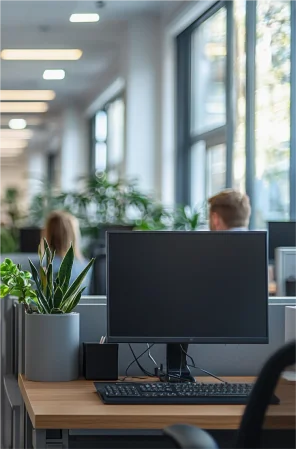 open space avec un ordinateur 