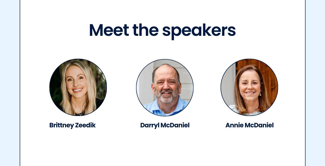 Meet the speakers for the Metabolic Wellness Event: Brittney Zeedik, Darryl McDaniel, and Annie McDaniel with their photos.