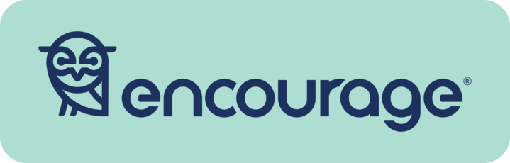 Encourage Logo in Navy
