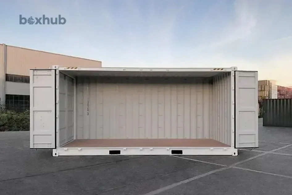 A 20ft open-side shipping container