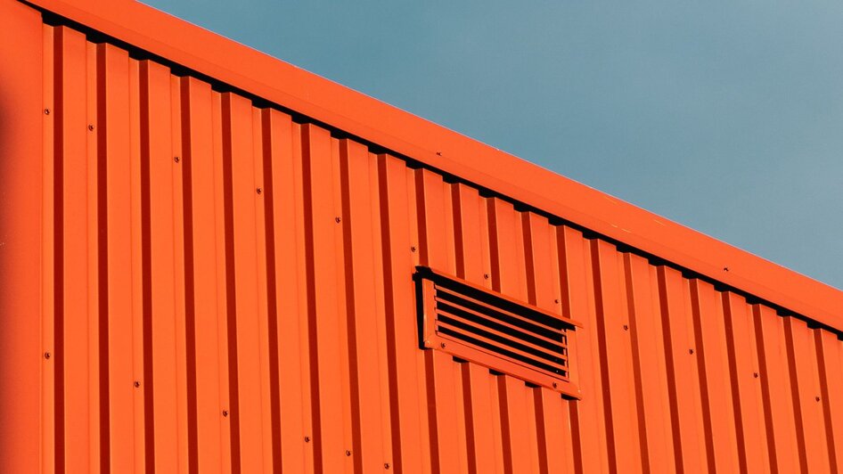 Close-up photo of a shipping container's vent