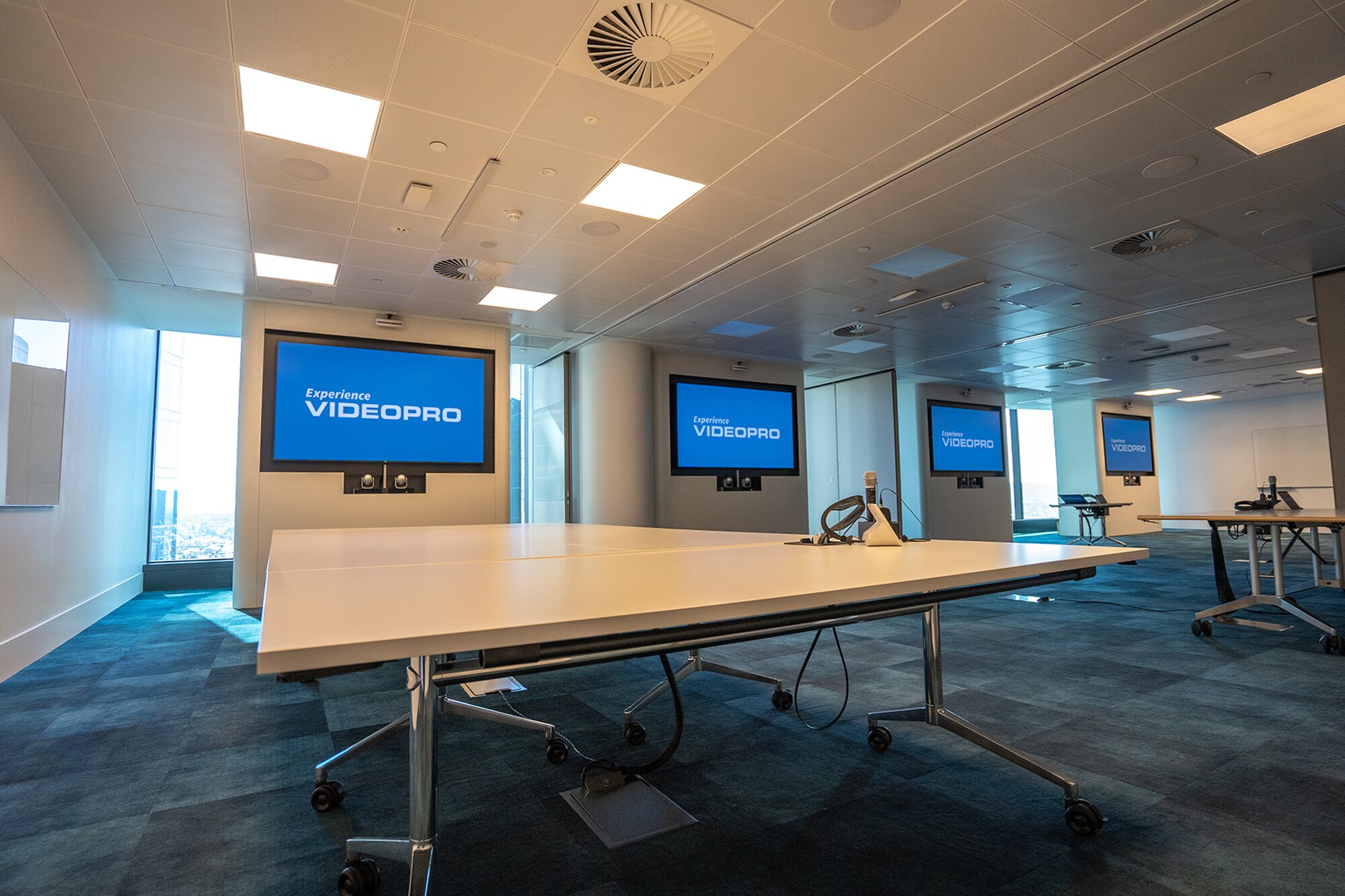 Videopro designs and installs av solutions for combinable spaces
