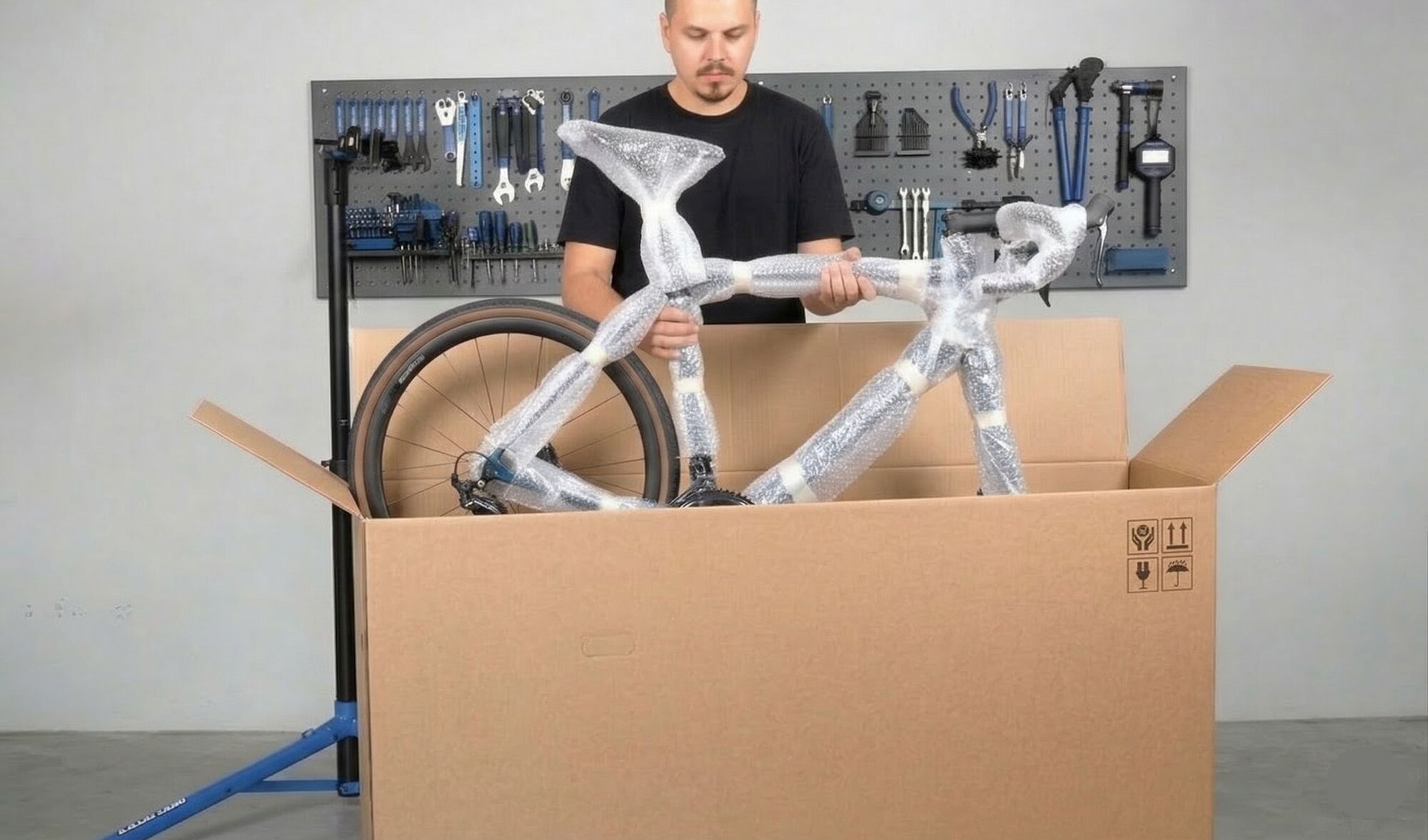 Place bike in the box