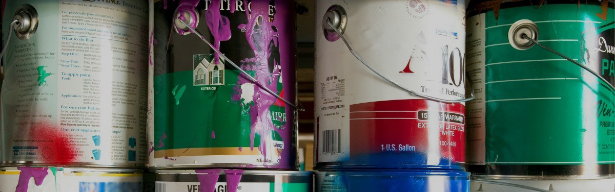 old paint cans