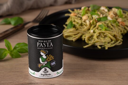 whole wheat pasta with avocado pesto