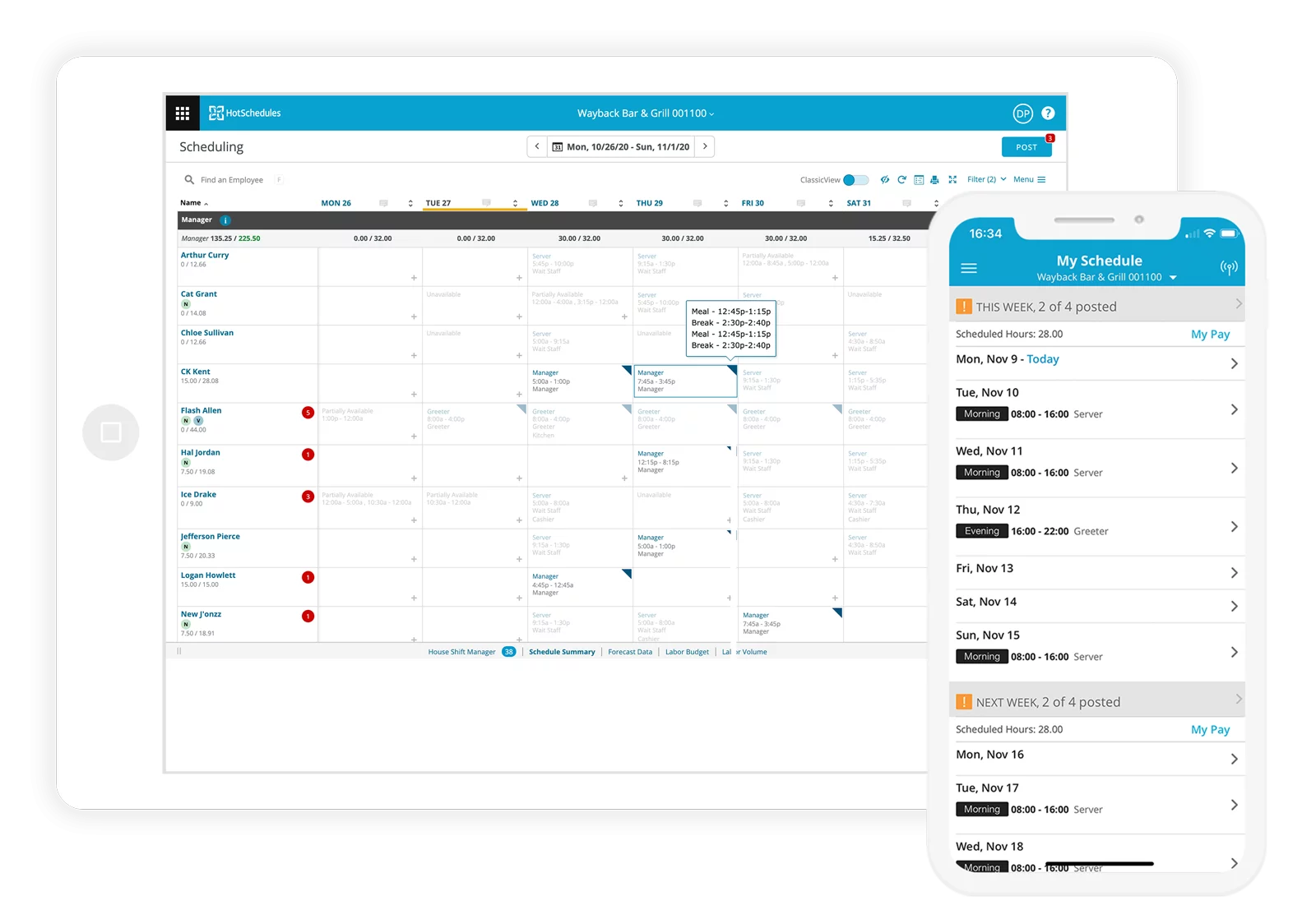 Hotschedules by Fourth scheduling software