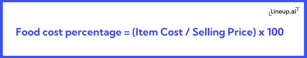 calculate food cost in a restaurant - formula