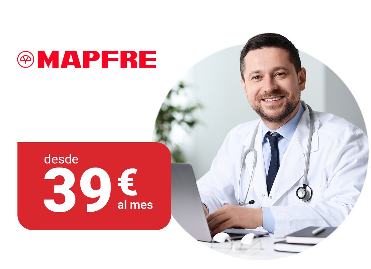 imagen de un doctor con los 35€ al mes que cuesta el seguro de salud con mapfre