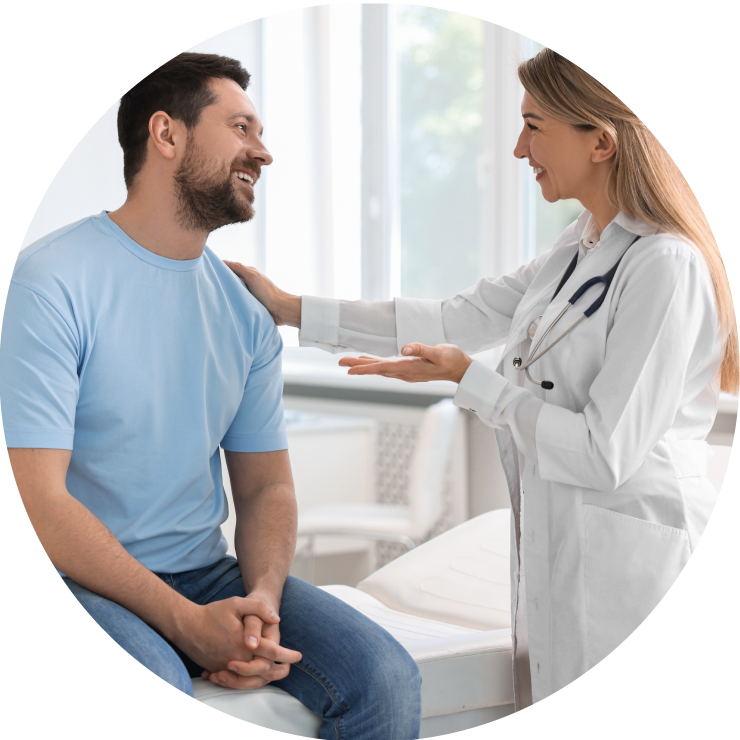 paciente y doctora en una consulta