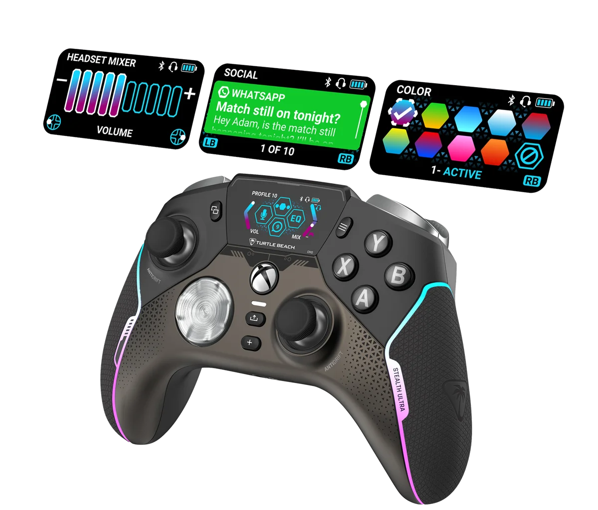 Turtle beach stealth ultra kontroler z barvnim command display zaslonom