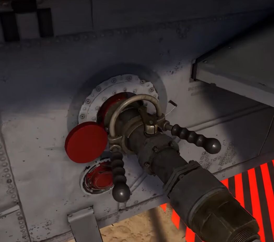 Fuel port on helicopter
