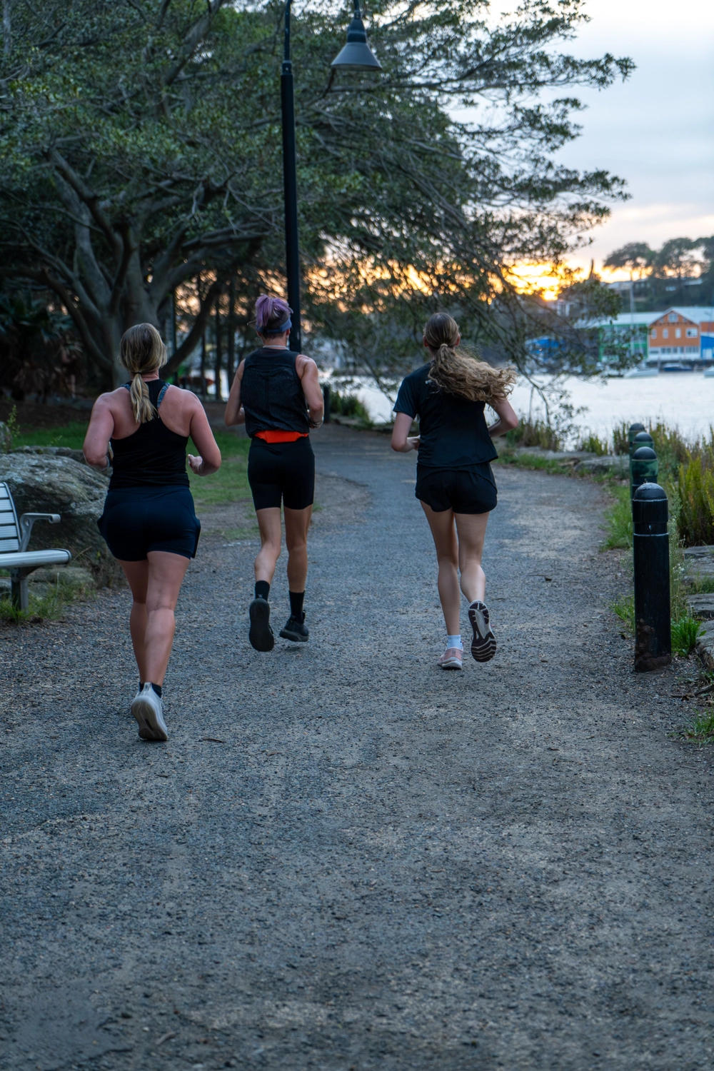 Running with a sunrise 