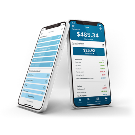 Woman holding the TipHaus Employee App