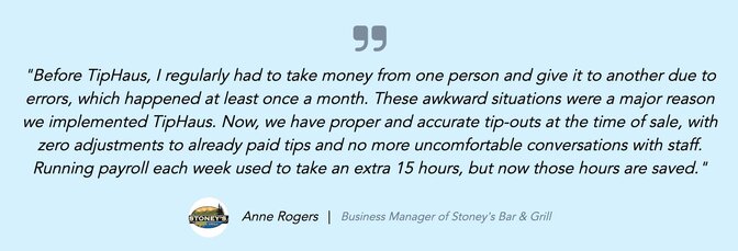 Ann Rogers quote on tip reconciliation 