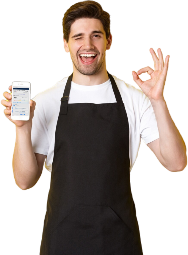 Happy Earned Tip Access Customer Holding the HausMoney App 