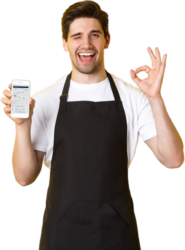 Happy Earned Tip Access Customer Holding the HausMoney App 