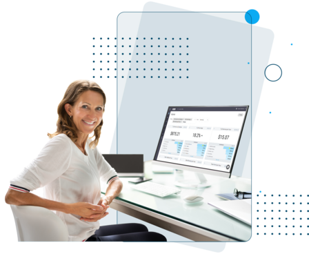 manager using Tiphaus at her desk 