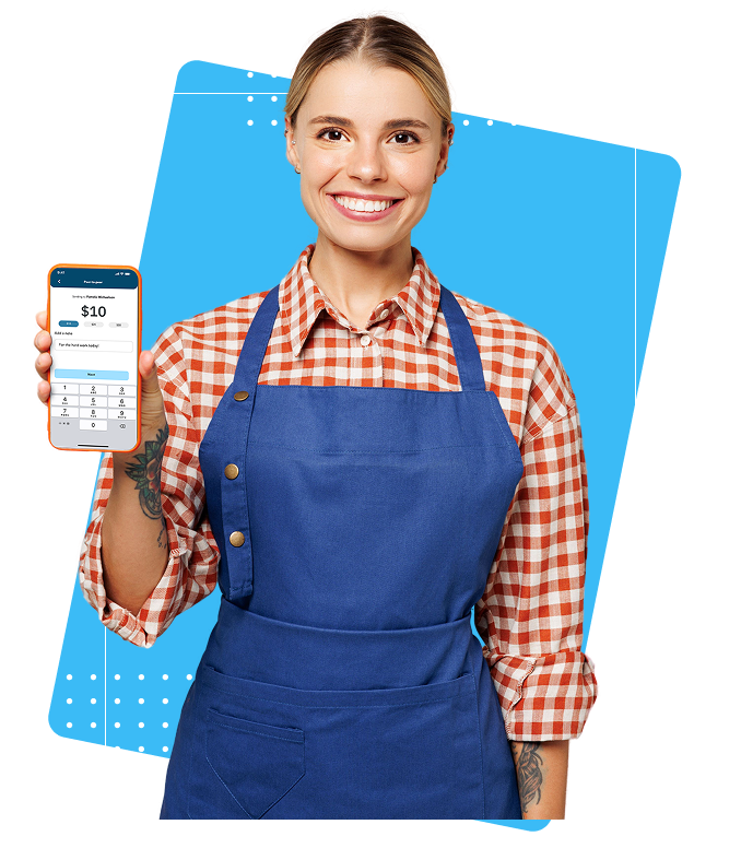 A happy employee using the TipHaus Employee App 