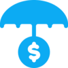 a coin with an umbrella