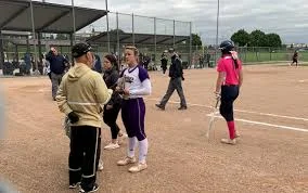 Softball action